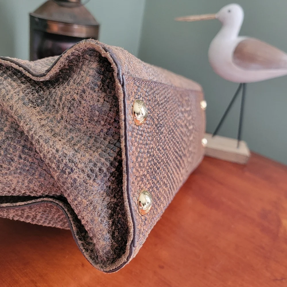 Michael Kors Hamilton Special Edition Python Embossed Leather Large Satchel